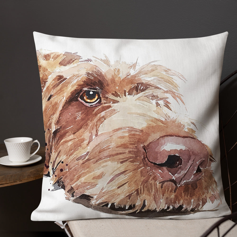 Wire-Haired Vizsla | Premium Pillow/Cushion | Edswatercolours