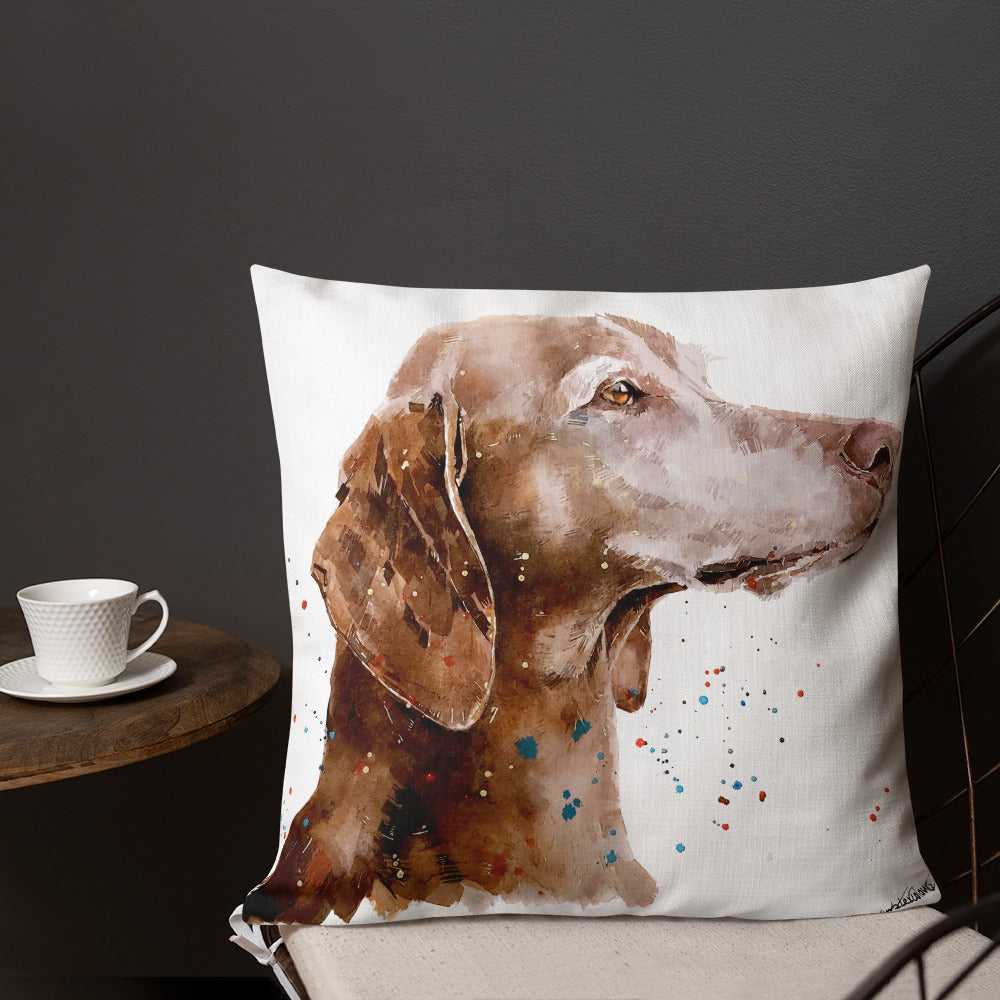 Vizsla: Sugar Face | Premium Pillow/Cushion | Edswatercolours