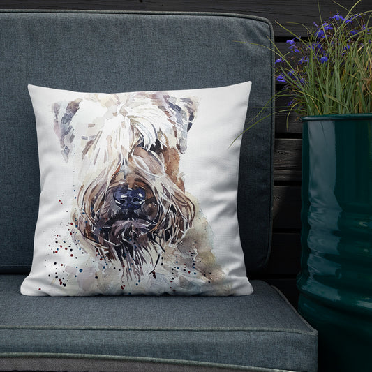 Wheaten Terrier (Version 1) | Premium Pillow/Cushion | Edswatercolours