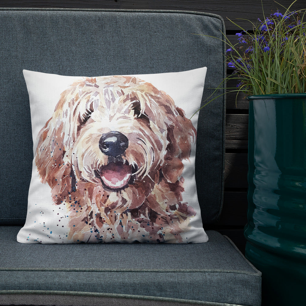 Goldendoodle (Version 2) | Premium Pillow/Cushion | Edswatercolours