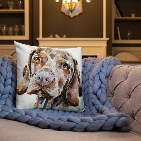 "Vizsla: Beauty" - Premium Pillow/Cushion