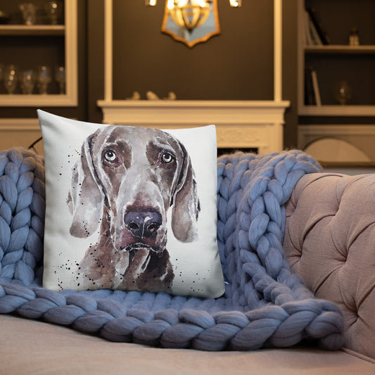 Weimaraner Soulful | Premium Pillow/Cushion | Edswatercolours