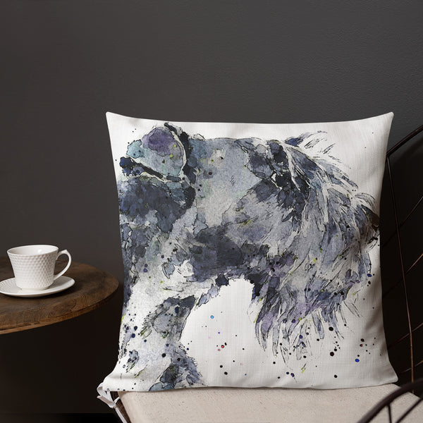 "Kerry Blue Terrier (Version 1)" - Premium Pillow/Cushion