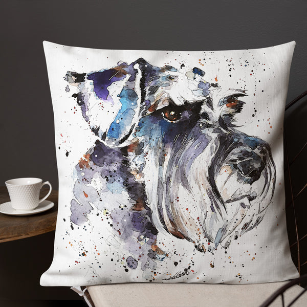 Schnauzer Premium Pillow/Cushion. Schnauzer Cushion, Dog Cushion,Dog Pillow
