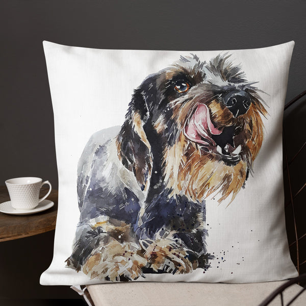 Wirehaired Dachshund Premium Pillow