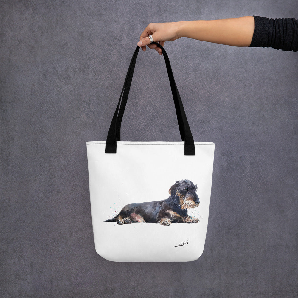 "Wire-Haired Dachshund (Version 1)" - Tote Bag