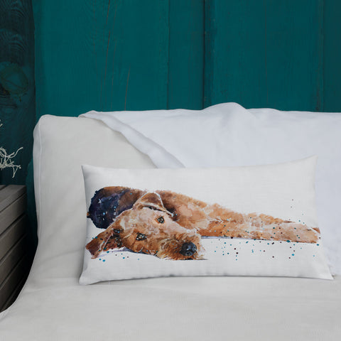 "Airedale (Version 3)" - Deluxe Premium Pillow/Cushion