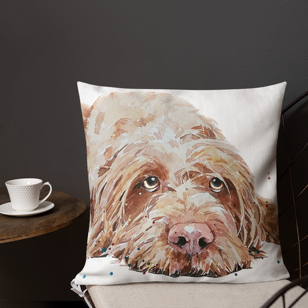 Wire-Haired Vizsla (Version 2) | Premium Pillow/Cushion | Edswatercolours