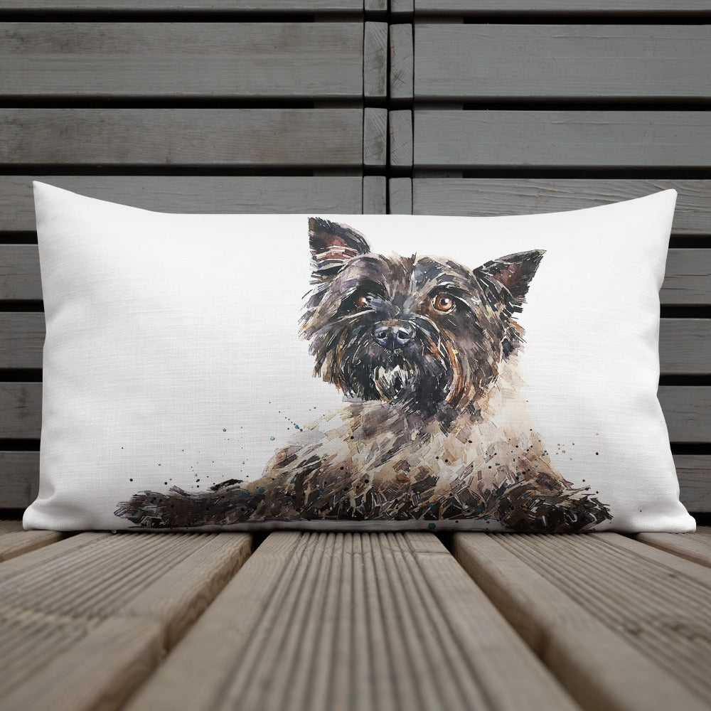 Cairn Terrier (Version 2) | Premium Pillow/Cushion | Edswatercolours