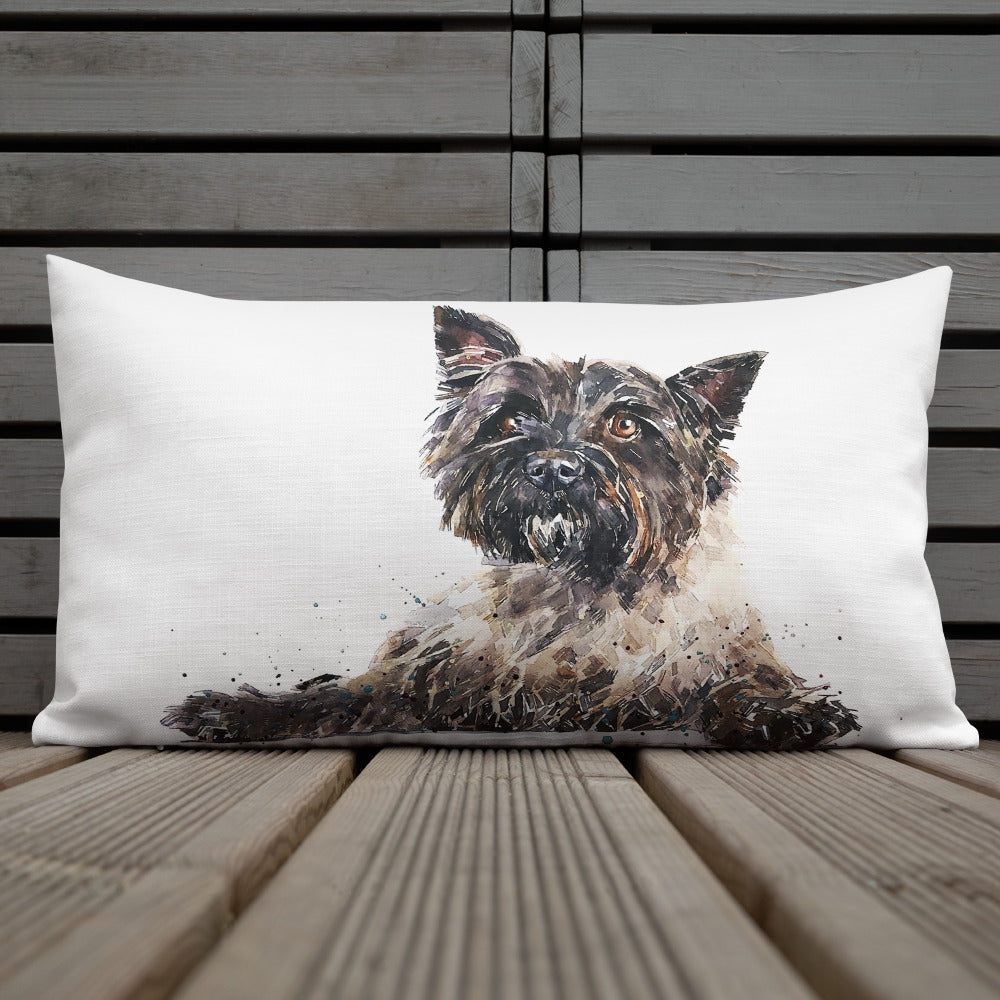 "Cairn Terrier (Version 2)" - Deluxe Premium Pillow/Cushion