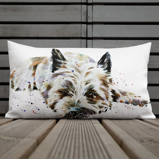 Cairn Terrier (Version 3) | Premium Pillow/Cushion | Edswatercolours