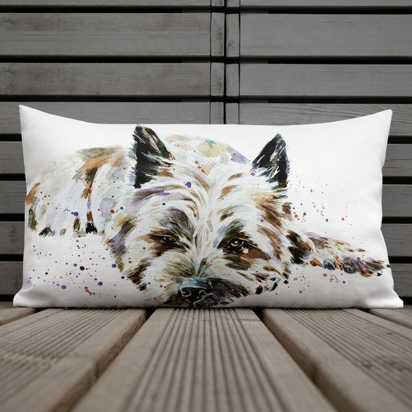 Cairn Terrier Reclined Delux Premium Pillow/Cushion