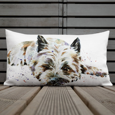 "Cairn Terrier (Version 3)" - Deluxe Premium Pillow/Cushion