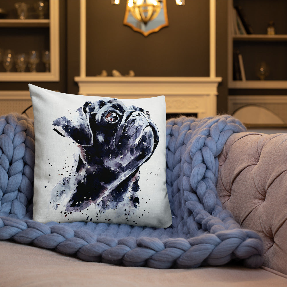 Pug (Version 2) | Premium Pillow/Cushion | Edswatercolours