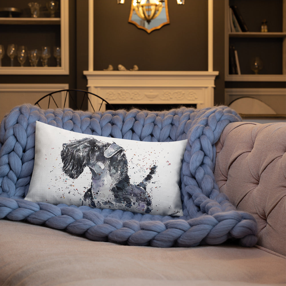 Kerry Blue Terrier (Version 2) | Premium Pillow/Cushion | Edswatercolours