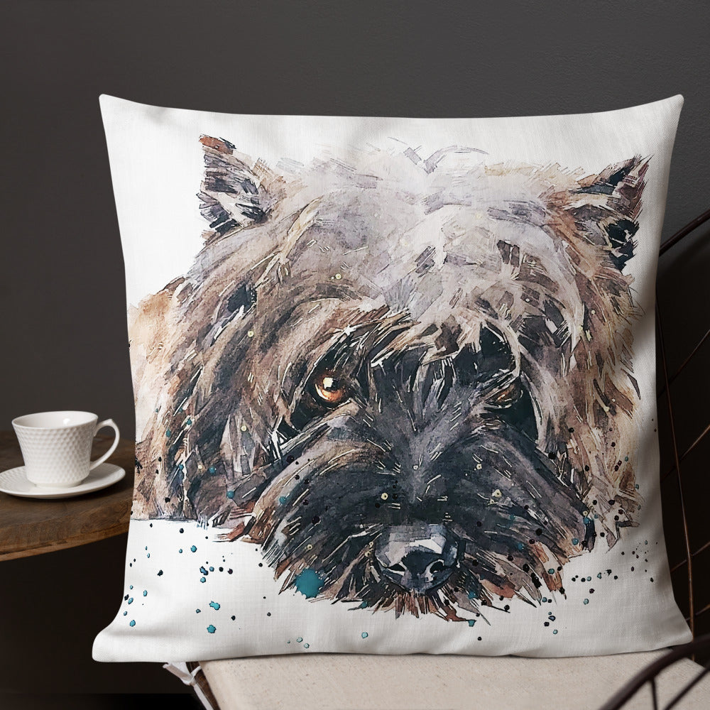 Cairn Terrier (Version 1) | Premium Pillow/Cushion | Edswatercolours
