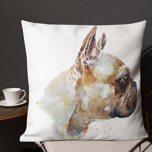 "French Bulldog: Eye On The Prize" - Premium Pillow/Cushion