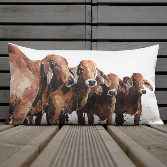 "Brahman Cattle (Version 1)" - Premium Pillow/Cushion