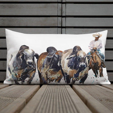 Brahman Cattle Easy Rider Premium Pillow/Cushion