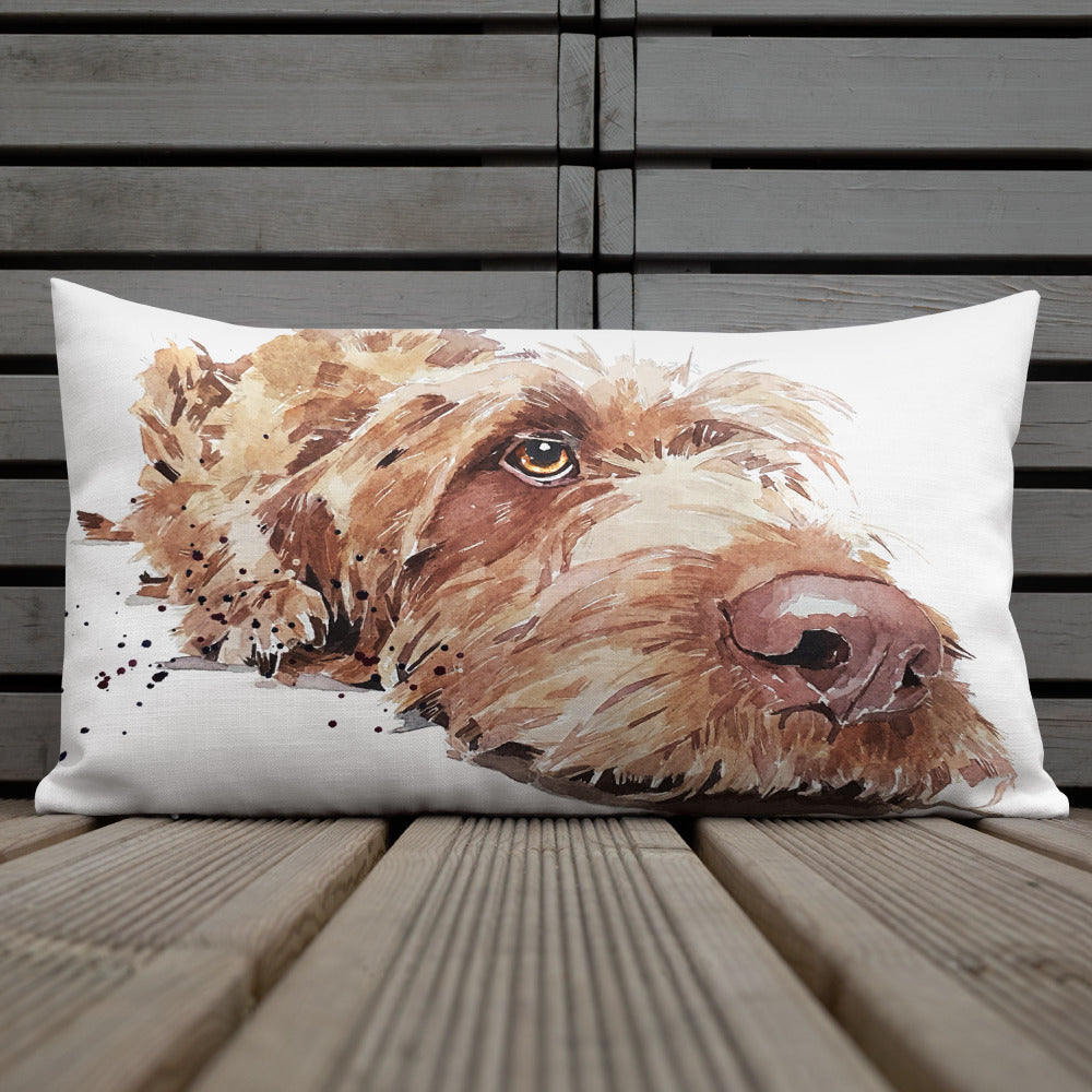 Wire-Haired Vizsla | Premium Pillow/Cushion | Edswatercolours