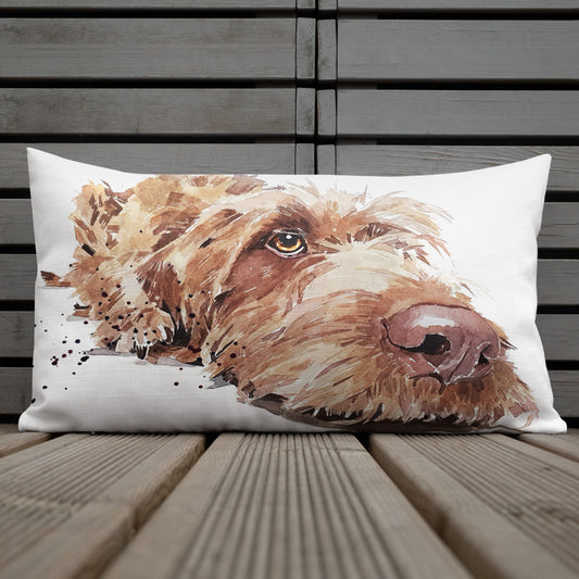 Wire-Haired Vizsla | Premium Pillow/Cushion | Edswatercolours