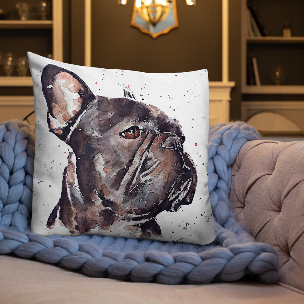 French Bulldog (Version 2) | Premium Pillow/Cushion | Edswatercolours