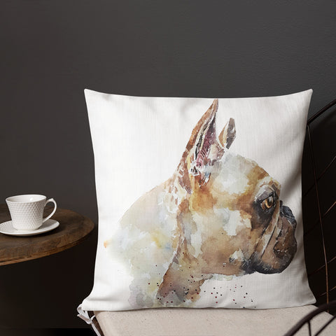 "French Bulldog: Eye On The Prize" - Premium Pillow/Cushion