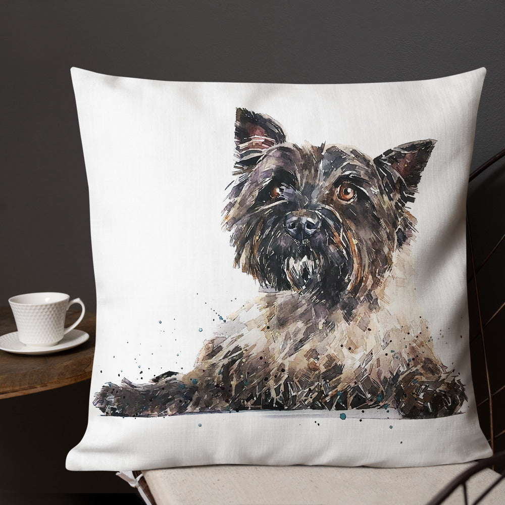 Cairn Terrier (Version 2) | Premium Pillow/Cushion | Edswatercolours
