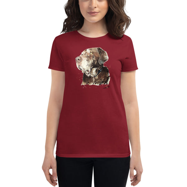 "Chocolate Labrador (Version 3) - Women's Short-Sleeve Fashion Fit T-Shirt