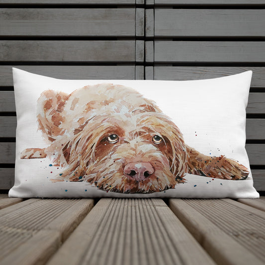 Wire-Haired Vizsla (Version 2) | Premium Pillow/Cushion | Edswatercolours