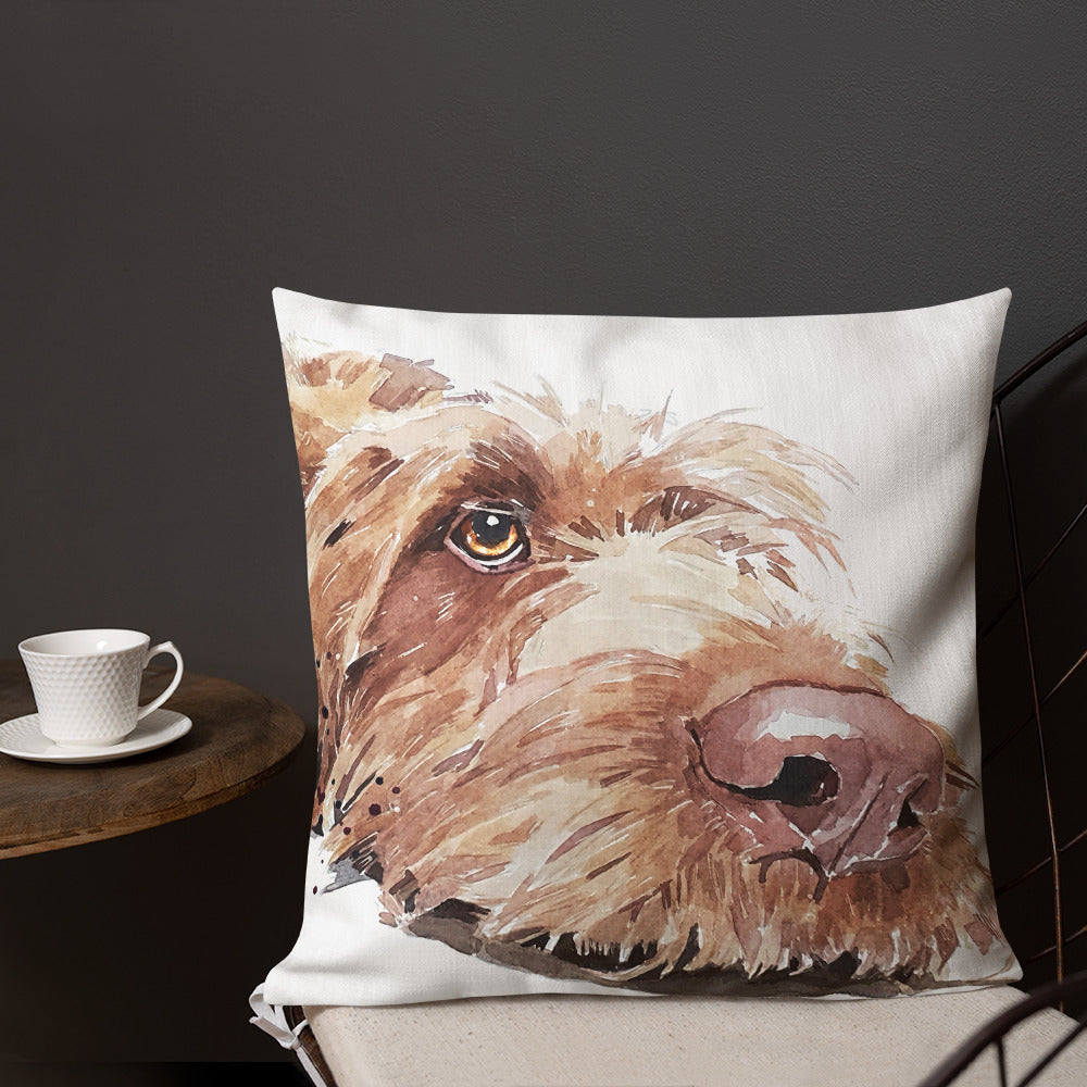 Wire-Haired Vizsla | Premium Pillow/Cushion | Edswatercolours