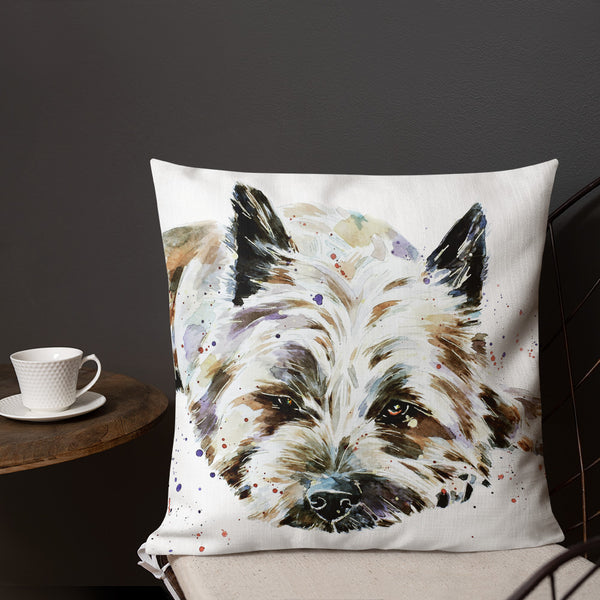"Cairn Terrier (Version 3)" - Deluxe Premium Pillow/Cushion