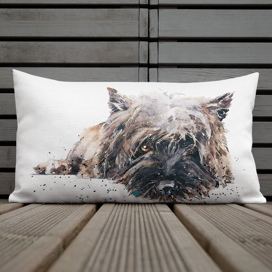 Cairn Terrier (Version 1) | Premium Pillow/Cushion | Edswatercolours