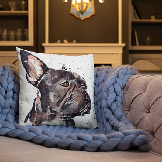 French Bulldog (Version 2) | Premium Pillow/Cushion | Edswatercolours