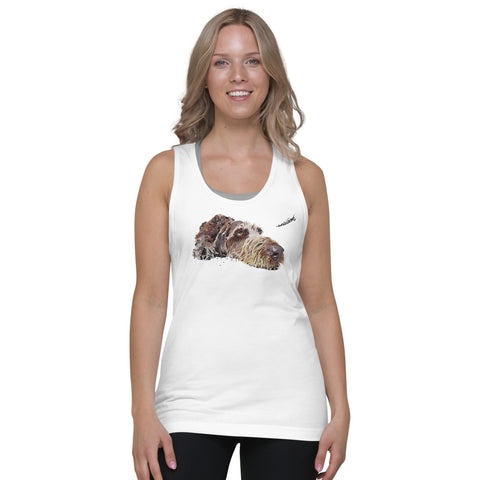 "German Wire-Haired Pointer" - Unisex Jersey Tank Top | American Apparel