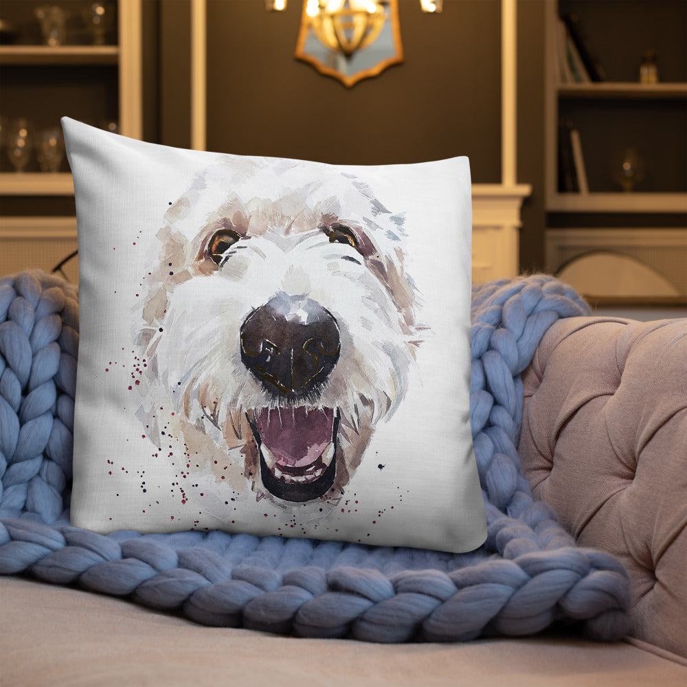 Goldendoodle (Version 1) | Premium Pillow/Cushion | Edswatercolours