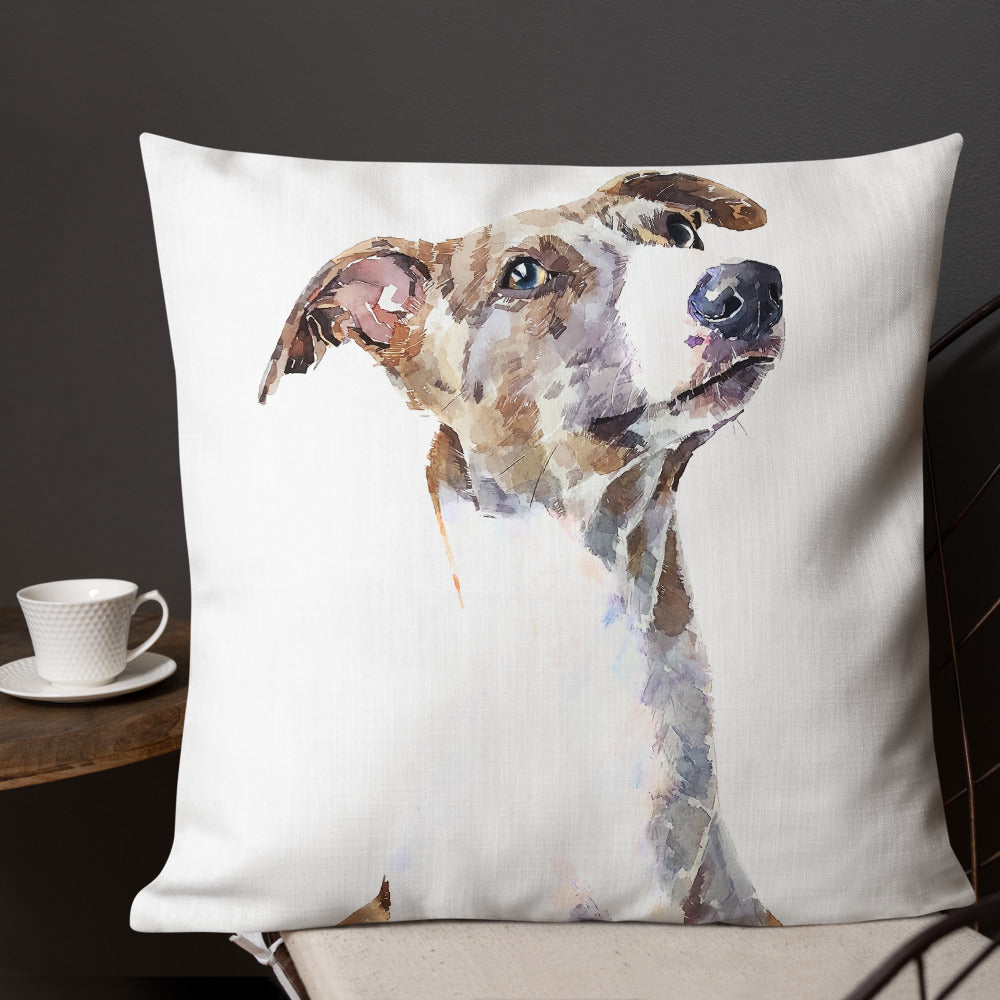 Whippet | Premium Pillow/Cushion | Edswatercolours