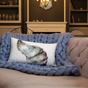 "Weimaraner: Regal" - Premium Pillow/Cushion
