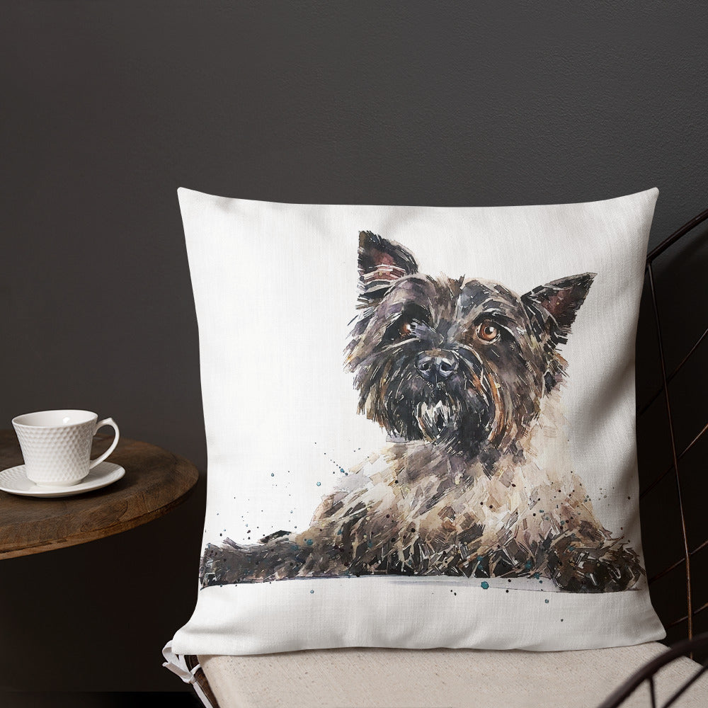 Cairn Terrier (Version 2) | Premium Pillow/Cushion | Edswatercolours