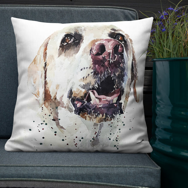 Yellow Labrador Premium Pillow/Cushion