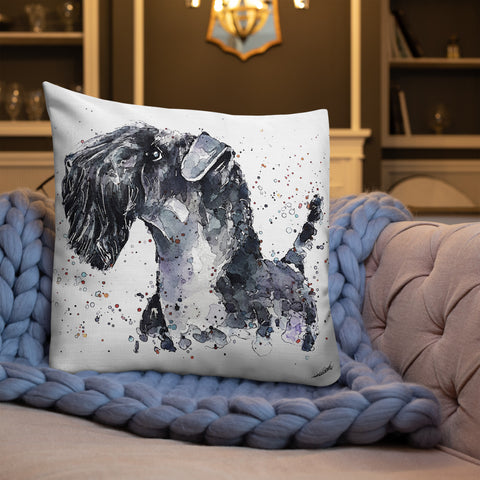 "Kerry Blue Terrier (Version 2)" - Premium Pillow/Cushion