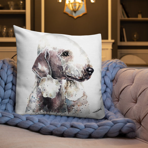 Bedlington Terrier II Premium Throw Pillow/Cushion