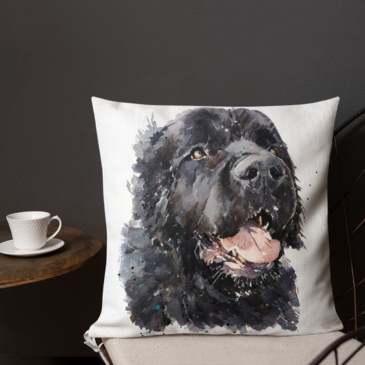 Newfoundland Dog | Premium Pillow/Cushion | Edswatercolours