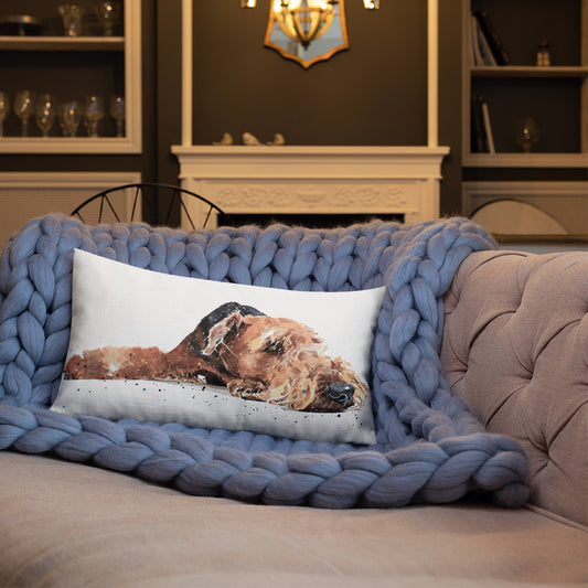 Airedale Terrier (Version 4) | Premium Pillow/Cushion | Edswatercolours