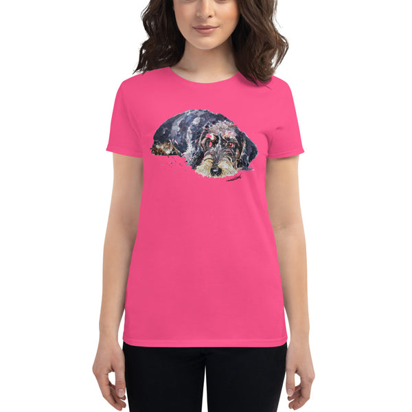 "Wire-Haired Dachshund (Version 2)" - Women's Short-Sleeve T-Shirt