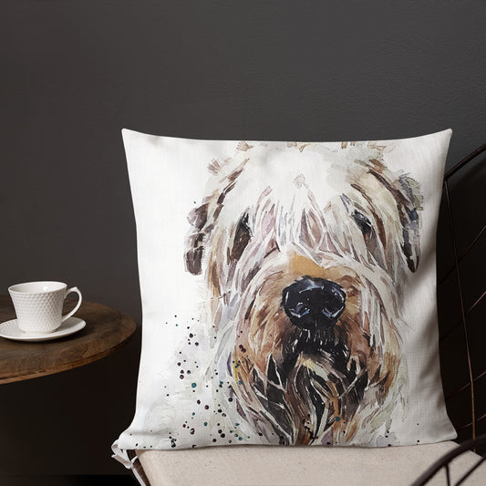 Wheaten Terrier (Version 2) | Premium Pillow/Cushion | Edswatercolours
