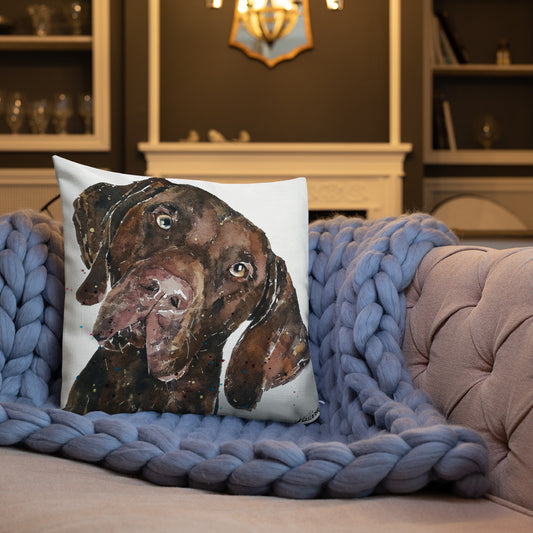 German Shorthaired Pointer (Version 2) | Premium Pillow/Cushion | Edswatercolours