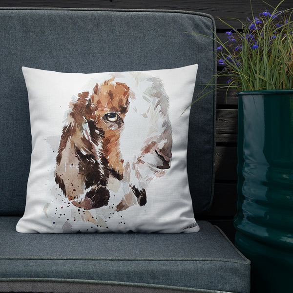 "Boer Goat Kid (Version 1)" - Premium Pillow