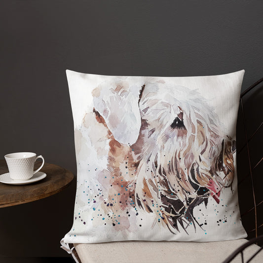Wheaten Terrier (Version 3) | Premium Pillow/Cushion | Edswatercolours