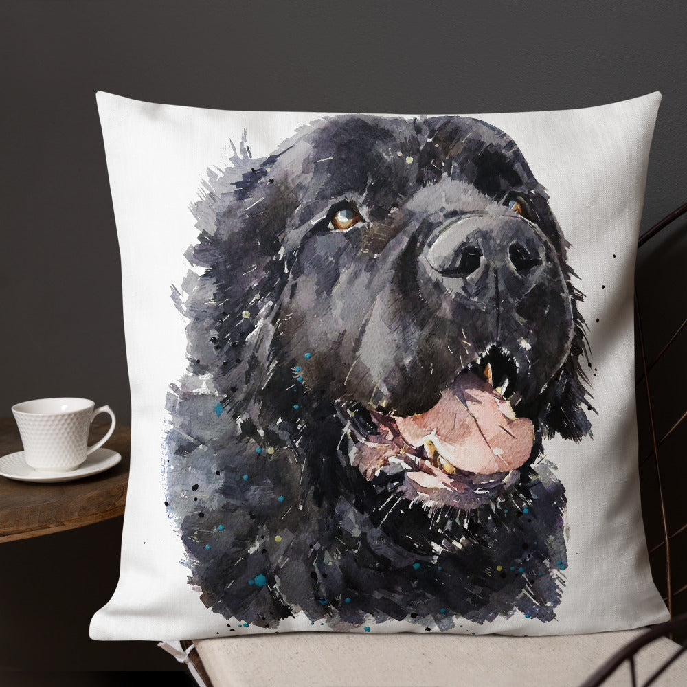 Newfoundland Dog | Premium Pillow/Cushion | Edswatercolours